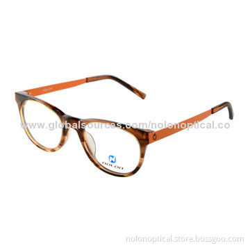 High-quality Lady Style Acetate Optical Frame in Black with Red Colors